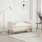 Upholstered Bench with Wood Legs