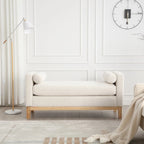 Upholstered Bench with Wood Legs