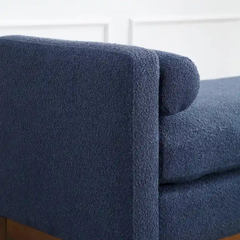 Upholstered Bench with Wood Legs