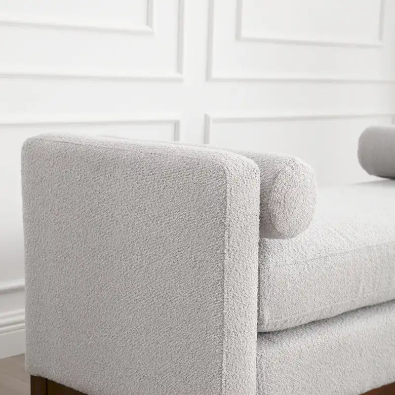 Upholstered Bench with Wood Legs