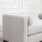 Upholstered Bench with Wood Legs
