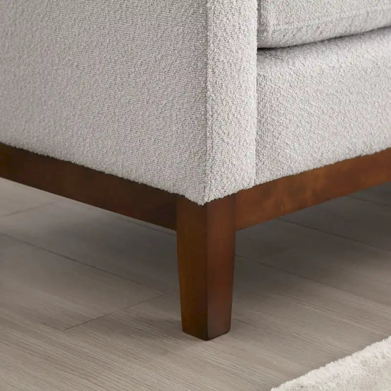 Upholstered Bench with Wood Legs