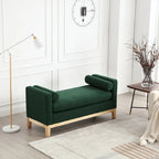 Upholstered Bench with Wood Legs