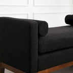 Upholstered Bench with Wood Legs