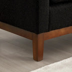 Upholstered Bench with Wood Legs