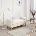 Upholstered Bench with Wood Legs