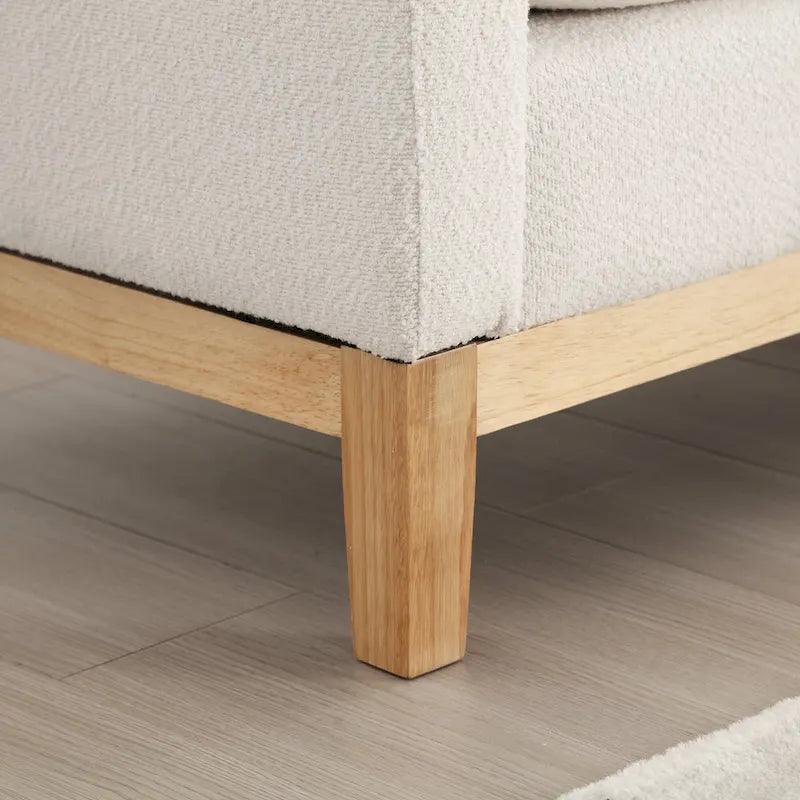 Upholstered Bench with Wood Legs