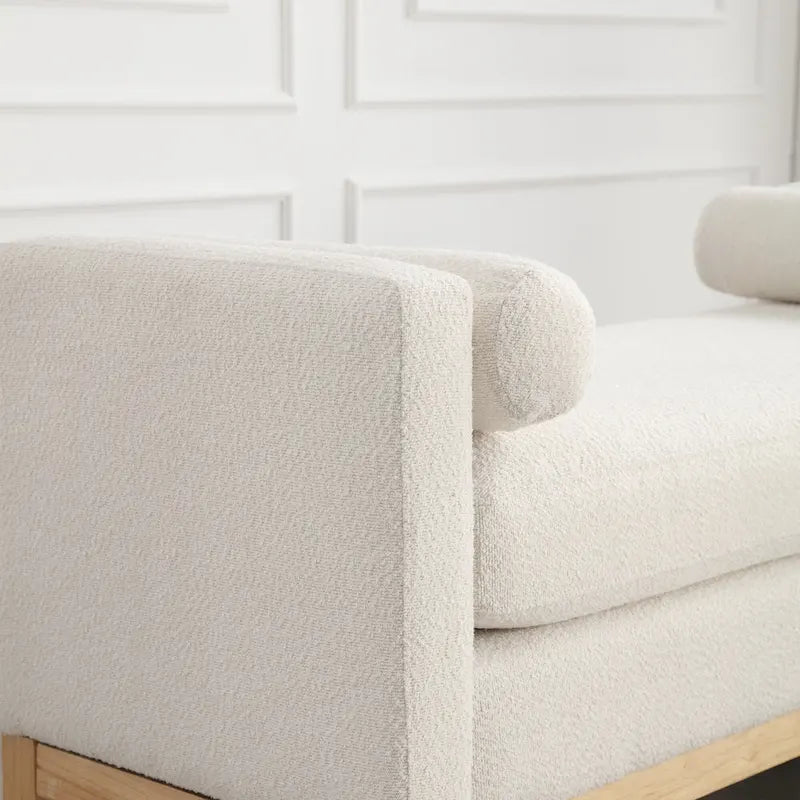 Upholstered Bench with Wood Legs