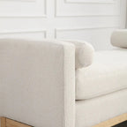 Upholstered Bench with Wood Legs