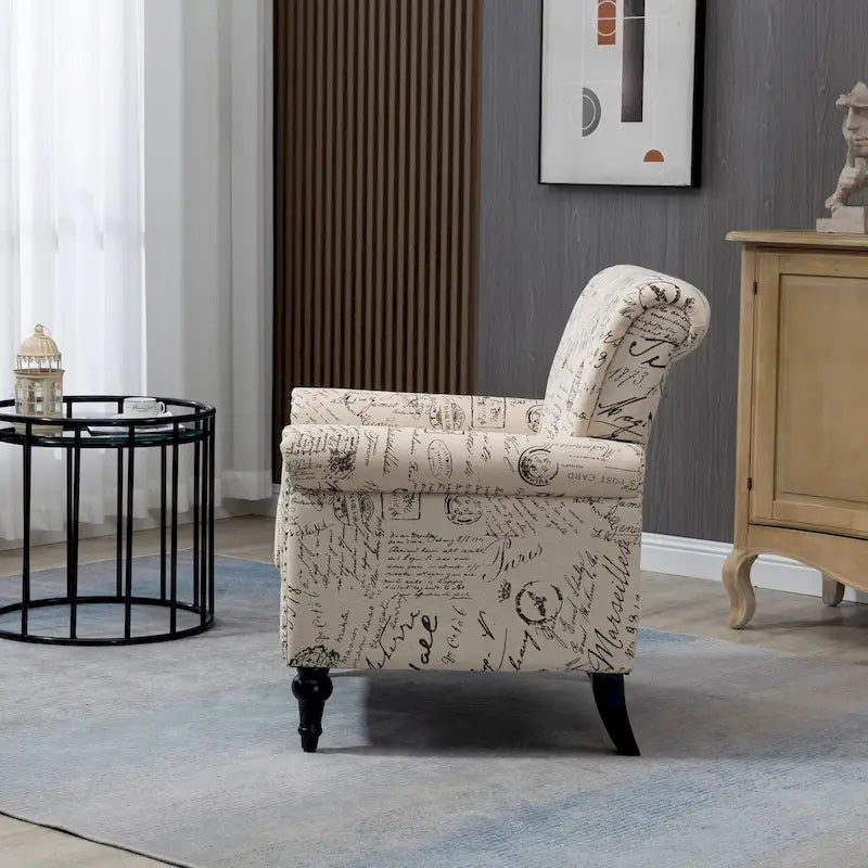 Mid-Century Modern Accent Chair Upholstered Lounge Arm Chair Single Sofa for Living Room