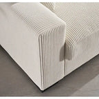 US Pride Furniture Luxe Oversized Soft Corduroy Fabric Chaise Sofa for Living Room and Bedroom