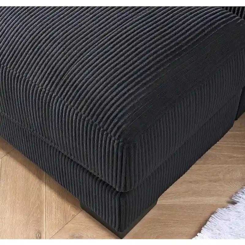 US Pride Furniture Luxe Oversized Soft Corduroy Fabric Chaise Sofa for Living Room and Bedroom