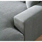 US Pride Furniture Luxe Oversized Soft Corduroy Fabric Chaise Sofa for Living Room and Bedroom