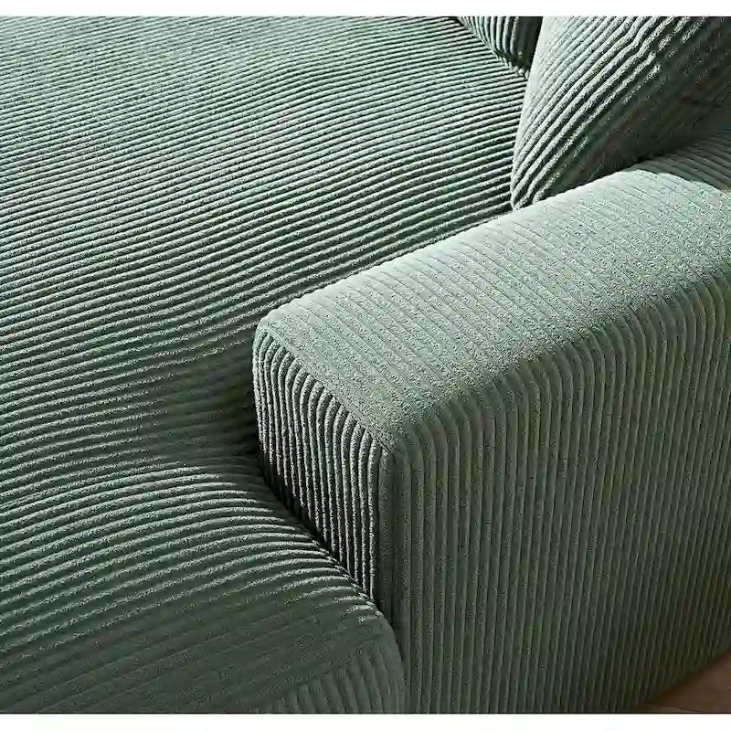 US Pride Furniture Luxe Oversized Soft Corduroy Fabric Chaise Sofa for Living Room and Bedroom