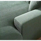 US Pride Furniture Luxe Oversized Soft Corduroy Fabric Chaise Sofa for Living Room and Bedroom
