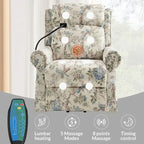 Billy Traditional Lift Assist Power Recliner With Massage Heat And Manual Headrest Set of 2 by HULALA HOME