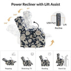 Billy Traditional Lift Assist Power Recliner With Massage Heat And Manual Headrest Set of 2 by HULALA HOME