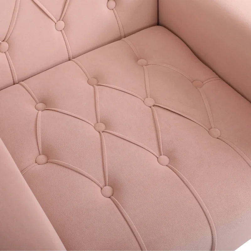 Upholstered Wingback Chair with Ottoman