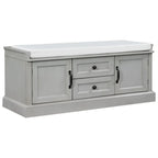 Storage Bench with 2 Drawers, 2 Cabinets and Removable Cushion - 42.5L x 15.9W x 17.5H