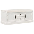 Storage Bench with 2 Drawers, 2 Cabinets and Removable Cushion - 42.5L x 15.9W x 17.5H