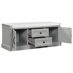 Storage Bench with 2 Drawers, 2 Cabinets and Removable Cushion - 42.5L x 15.9W x 17.5H