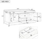 Storage Bench with 2 Drawers, 2 Cabinets and Removable Cushion - 42.5L x 15.9W x 17.5H
