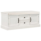 Storage Bench with 2 Drawers, 2 Cabinets and Removable Cushion - 42.5L x 15.9W x 17.5H