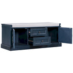 Storage Bench with 2 Drawers, 2 Cabinets and Removable Cushion - 42.5L x 15.9W x 17.5H
