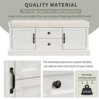 Storage Bench with 2 Drawers, 2 Cabinets and Removable Cushion - 42.5L x 15.9W x 17.5H