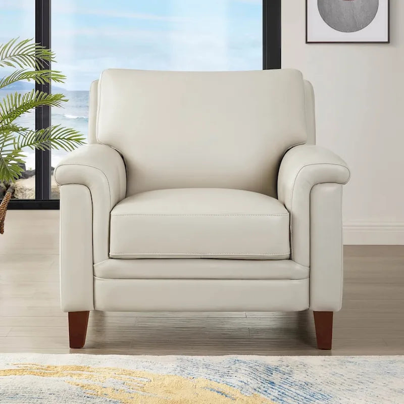 Hydeline Westcott Top Grain Leather Chair with Memory Foam and Springs
