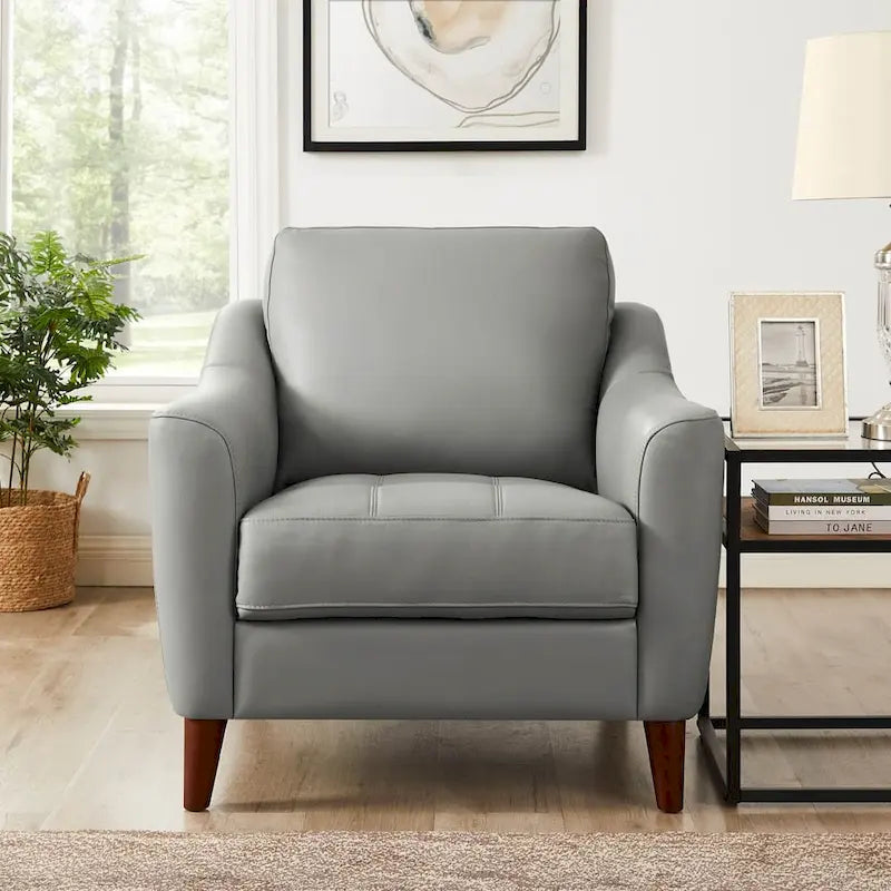 Hydeline Westcott Top Grain Leather Chair with Memory Foam and Springs