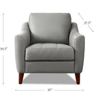 Hydeline Westcott Top Grain Leather Chair with Memory Foam and Springs