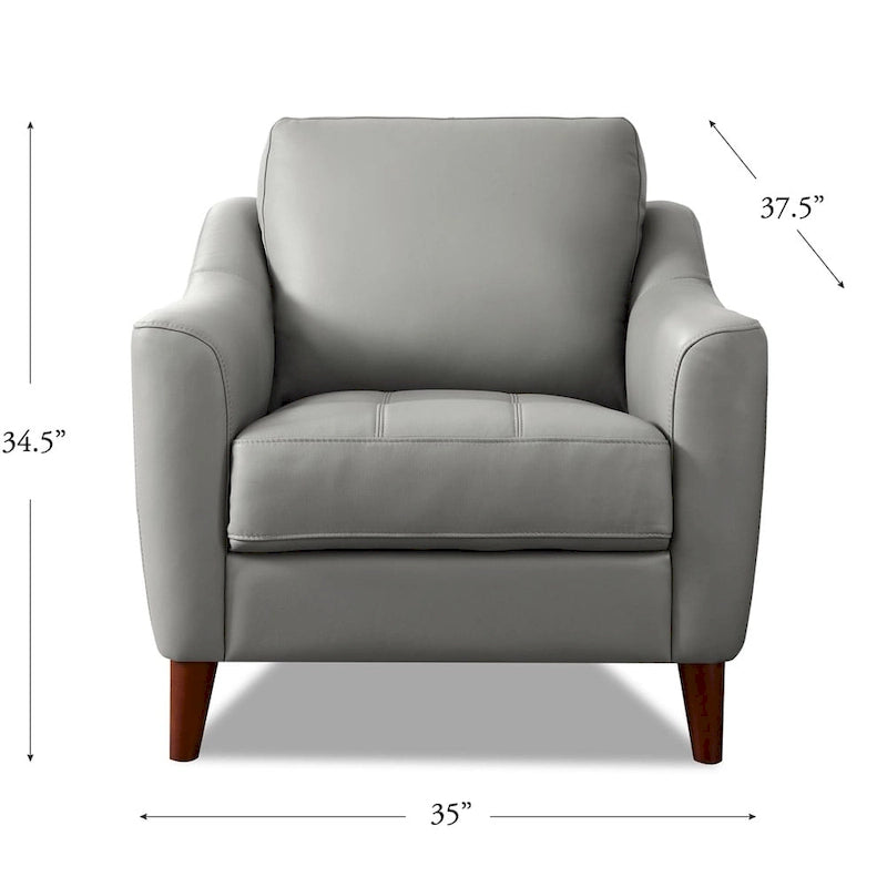 Hydeline Westcott Top Grain Leather Chair with Memory Foam and Springs