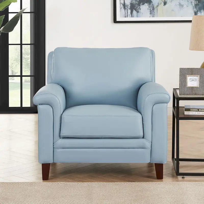Hydeline Westcott Top Grain Leather Chair with Memory Foam and Springs