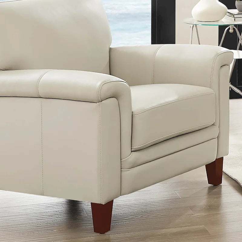 Hydeline Westcott Top Grain Leather Chair with Memory Foam and Springs