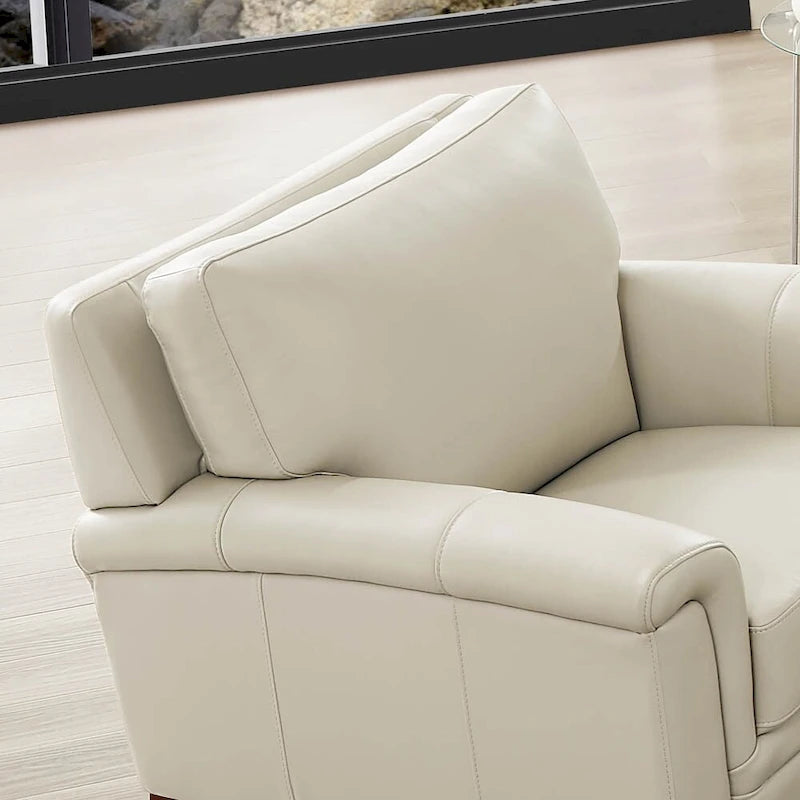 Hydeline Westcott Top Grain Leather Chair with Memory Foam and Springs