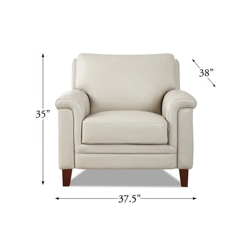 Hydeline Westcott Top Grain Leather Chair with Memory Foam and Springs