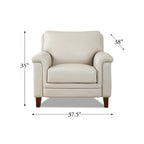 Hydeline Westcott Top Grain Leather Chair with Memory Foam and Springs