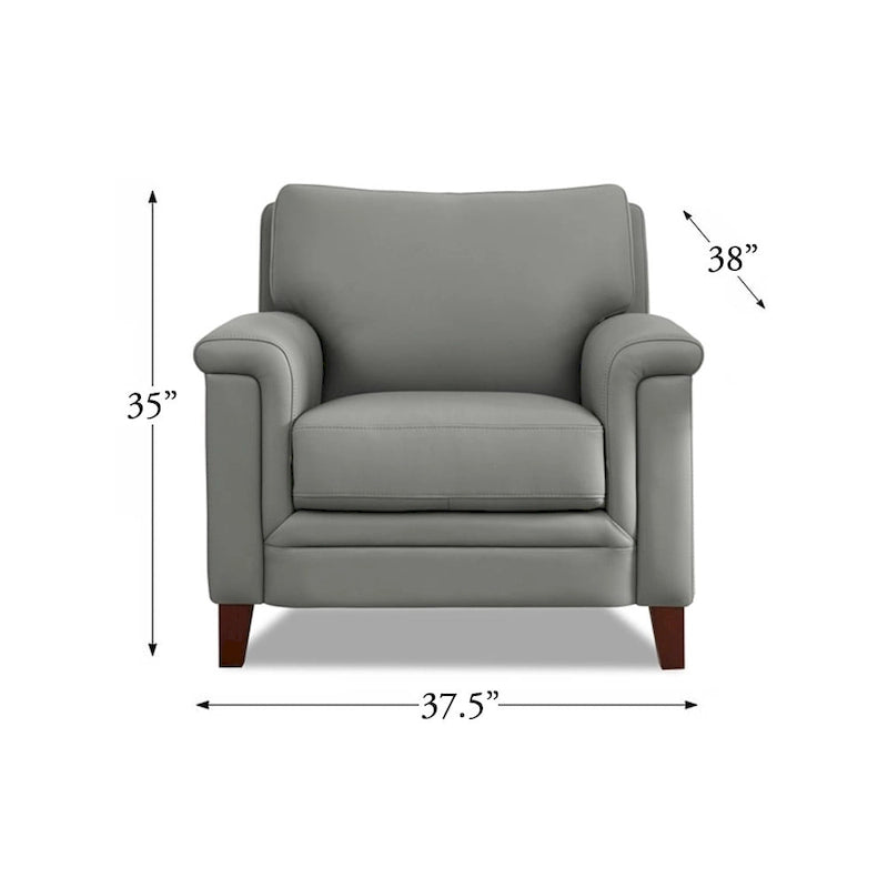 Hydeline Westcott Top Grain Leather Chair with Memory Foam and Springs