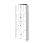 Tall Storage Cabinet with 8 Doors and 4 Shelves, Wall Storage Cabinet for Living Room, Kitchen, Office, Bedroom, Bathroom