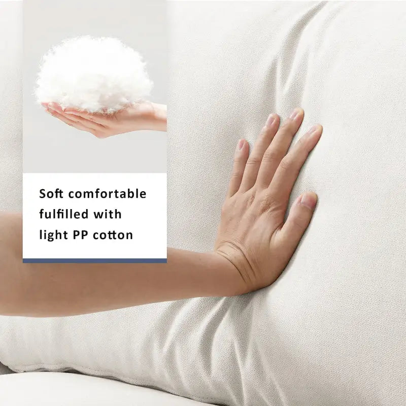 Modern 4-Seat L-Shaped Sectional Sofa, with 2 Free pillows, Convertible Ottoman