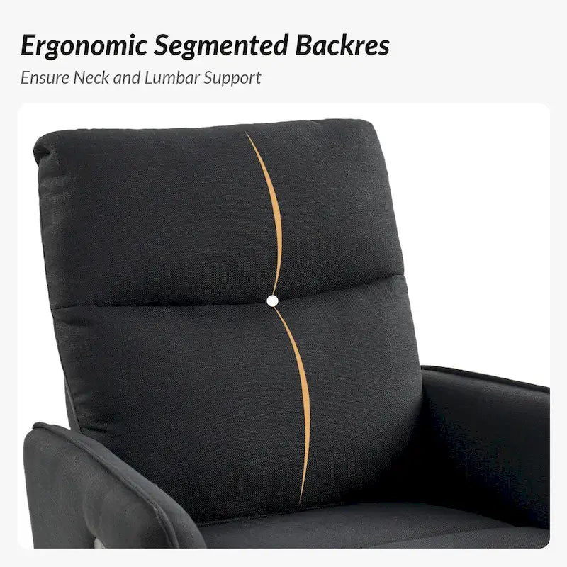 Curtis Rocker Swivel Recliner with Two Side Pockets by HULALA HOME
