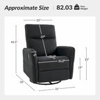 Curtis Rocker Swivel Recliner with Two Side Pockets by HULALA HOME