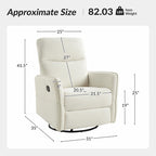 Curtis Rocker Swivel Recliner with Two Side Pockets by HULALA HOME