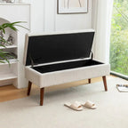 Linen Bed Bench with Storage