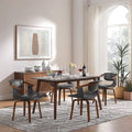 Art Leon Set of 4 Wood and Faux Leather Swivel Chairs