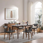 Art Leon Set of 4 Wood and Faux Leather Swivel Chairs