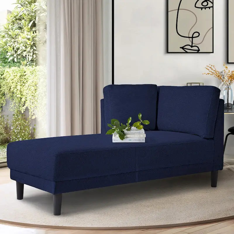 Mid-Century Modern Upholstered Chaise Lounge Sofa