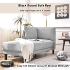 Mid-Century Modern Upholstered Chaise Lounge Sofa