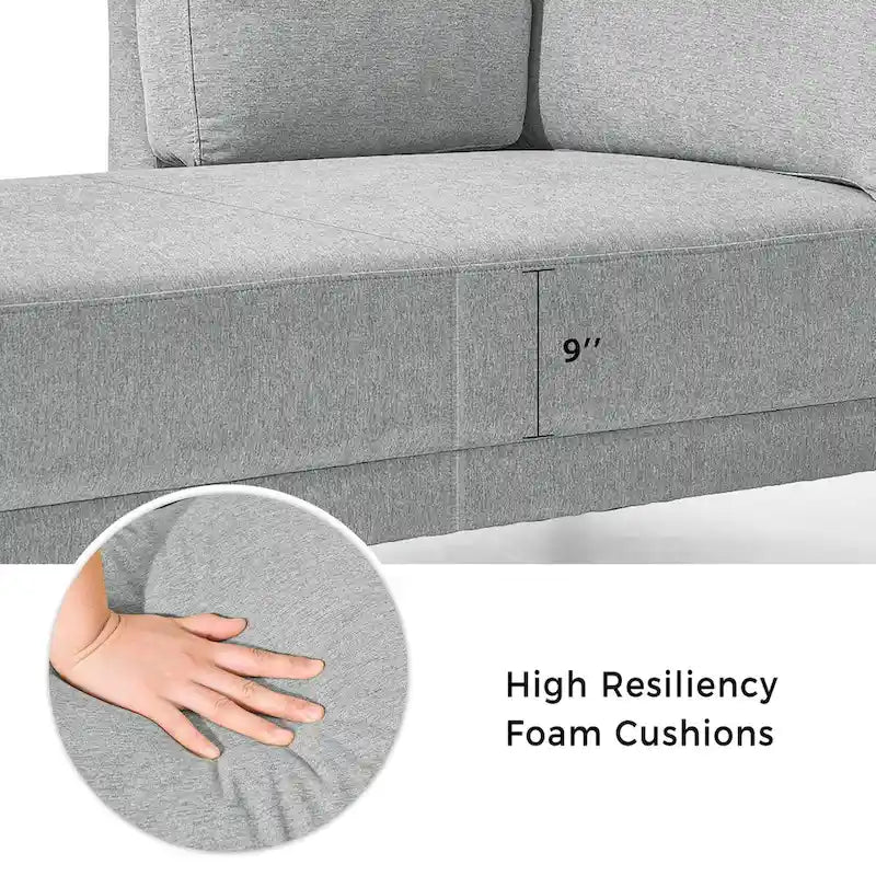 Mid-Century Modern Upholstered Chaise Lounge Sofa